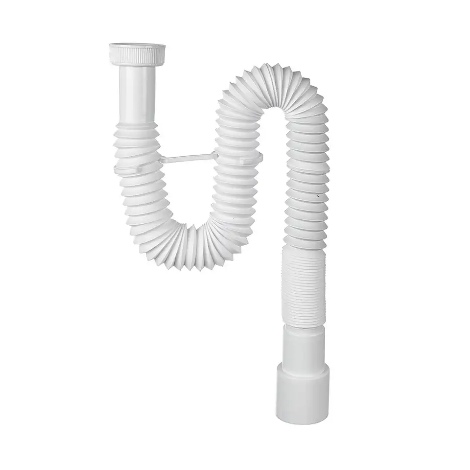 Сифон гофрированный VIRPlast Элит Мини, без выпуска, с хомутом, 1 1/4" x 40/50 мм, 800 мм — фото 1