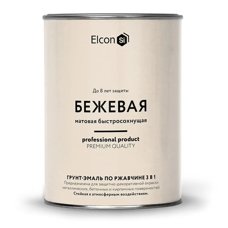 Грунт-эмаль по ржавчине Elcon 3 в 1, матовая, 0,8 кг, RAL 1015, бежевая — фото 1 Грунт-эмаль по ржавчине Elcon 3 в 1, матовая, 0,8 кг, RAL 1015, бежевая — фото 1