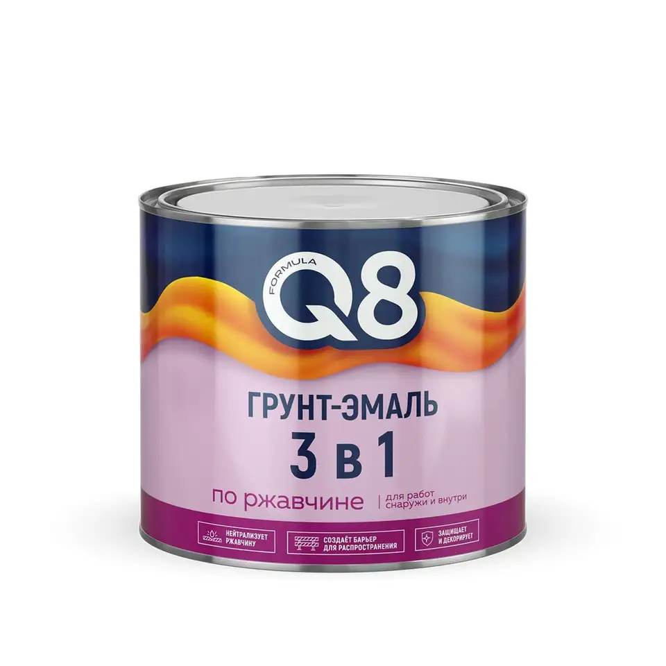 Грунт-эмаль по ржавчине Formula Q8 3 в 1, полуматовая, 1,8 кг, синяя — фото 1 Грунт-эмаль по ржавчине Formula Q8 3 в 1, полуматовая, 1,8 кг, синяя — фото 1
