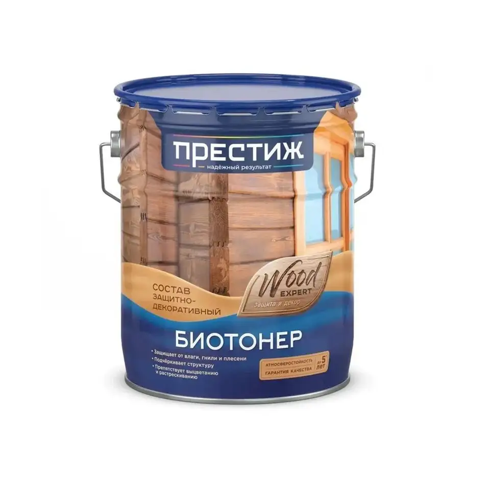 Защитно-декоративный состав Престиж Биотонер, 10 л, бесцветный — фото 1 Защитно-декоративный состав Престиж Биотонер, 10 л, бесцветный — фото 1