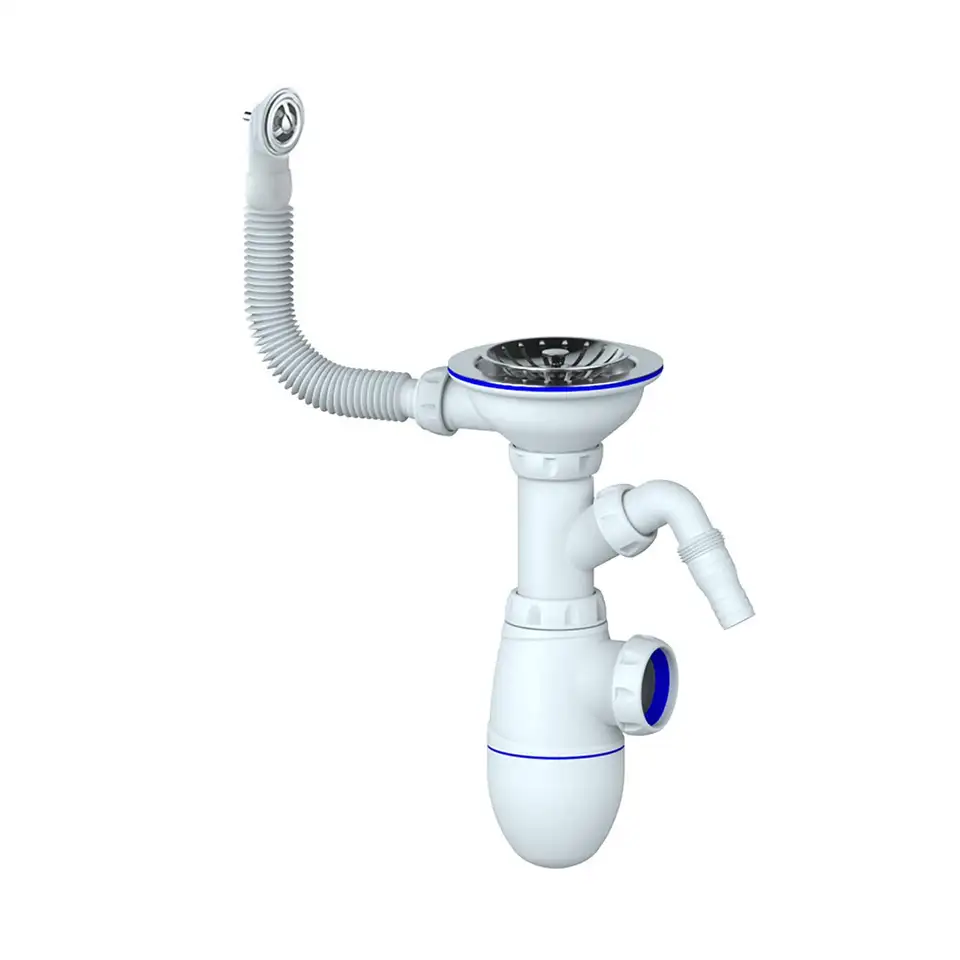 Сифон бутылочный Unicorn B431VP, с выпуском 3 1/2" x 40 мм, с круглым переливом, d 115 мм — фото 1