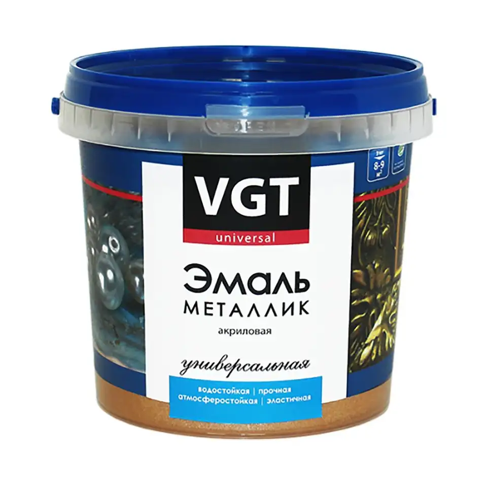Эмаль универсальная VGT ВД-АК-1179 металлик, 1 кг, жидкое серебро — фото 1 Эмаль универсальная VGT ВД-АК-1179 металлик, 1 кг, жидкое серебро — фото 1