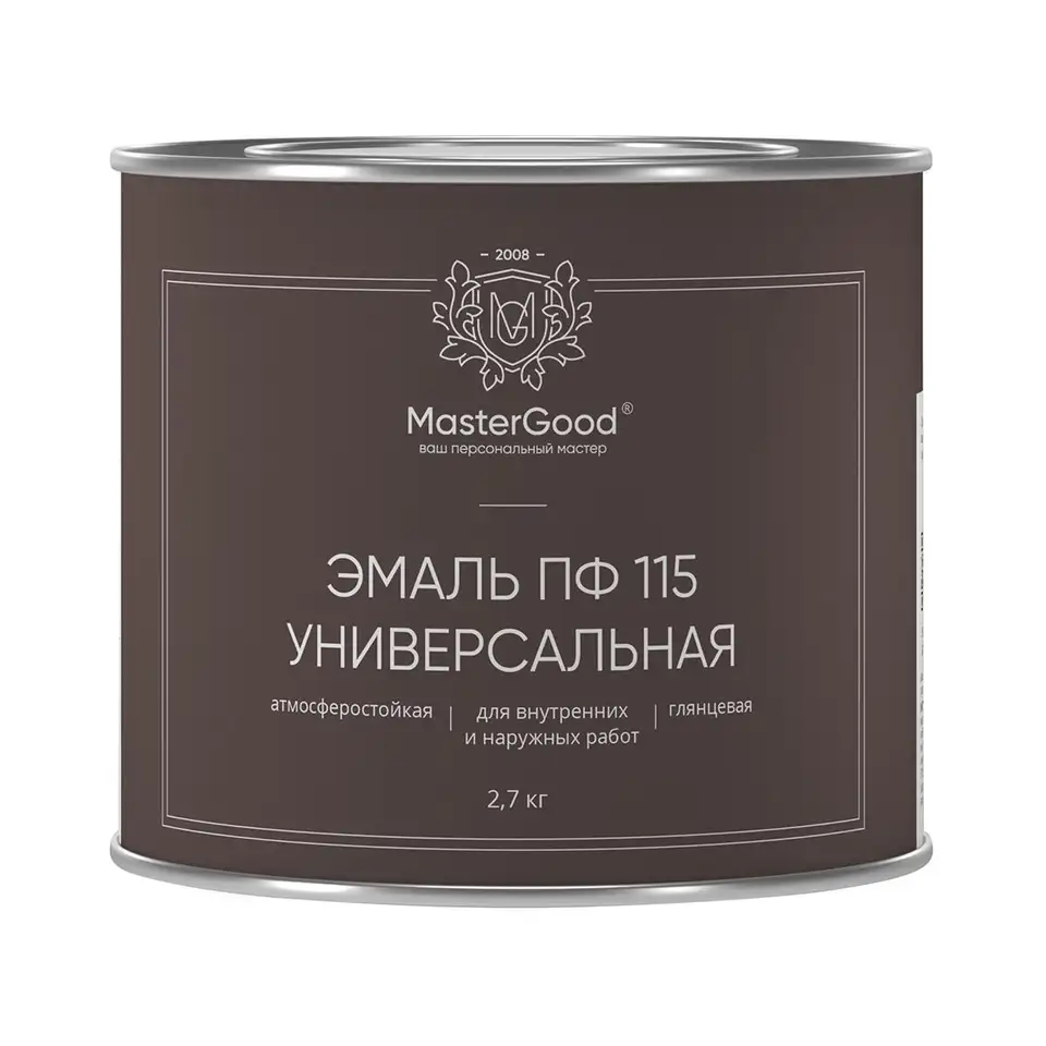 Эмаль MasterGood ПФ-115, алкидная, глянцевая, 2,7 кг, желтая — фото 1