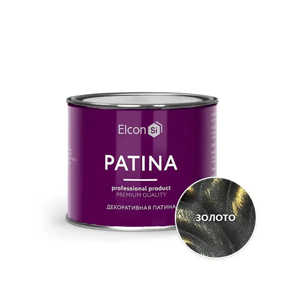 Краска декоративная Elcon Patina, 0,2 кг, золото — фото 1 Краска декоративная Elcon Patina, 0,2 кг, золото — фото 1