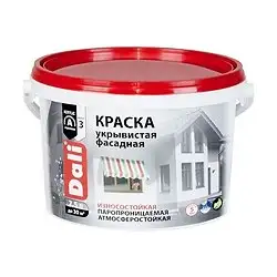 Краска фасадная укрывистая Dali, акриловая, глубокоматовая, белая, 2,5 л — фото 1