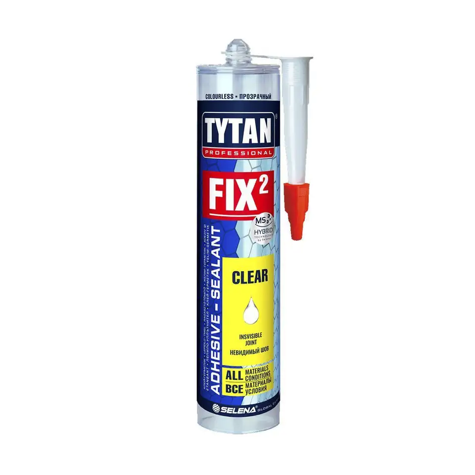 Клей монтажный Tytan Professional Fix² Instant Invisible, 290 мл, прозрачный — фото 1 Клей монтажный Tytan Professional Fix² Instant Invisible, 290 мл, прозрачный — фото 1