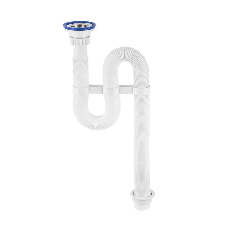 Сифон гофрированный VIRPlast Vir, с хомутом, с нержавеющей чашкой, 1 1/4" x 50/40 мм, 900 мм — фото 1 Сифон гофрированный VIRPlast Vir, с хомутом, с нержавеющей чашкой, 1 1/4" x 50/40 мм, 900 мм — фото 1