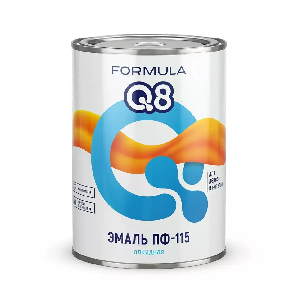 Эмаль ПФ-115 алкидная Formula Q8, глянцевая, 0,9 кг, изумрудная — фото 1
