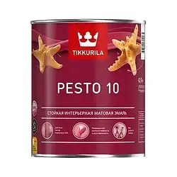 Эмаль алкидная стойкая матовая Tikkurila Pesto 10 (Песто 10), 0,9 л, база С, бесцветная — фото 1