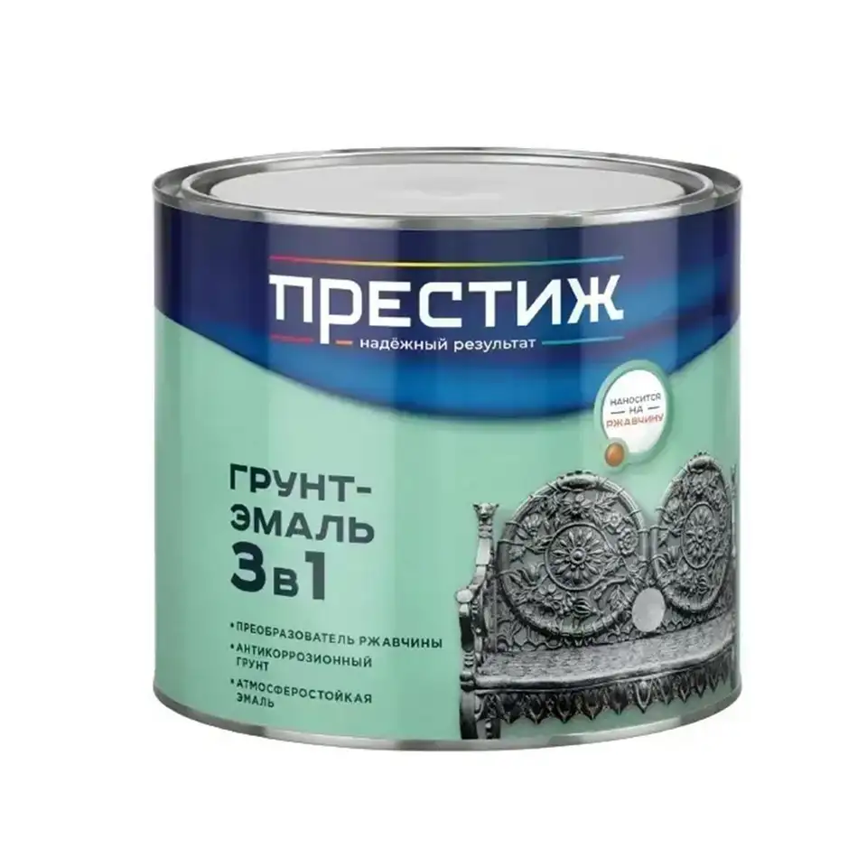 Грунт-эмаль по ржавчине Престиж 3 в 1, полуглянцевая, 1,9 кг, шоколадная — фото 1